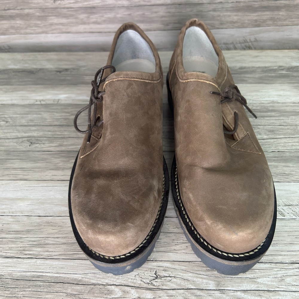 Anger Maier Loafers Men 43 EU 10US Brown Suede Shoes Oktoberfest Trachten - Picture 4 of 10